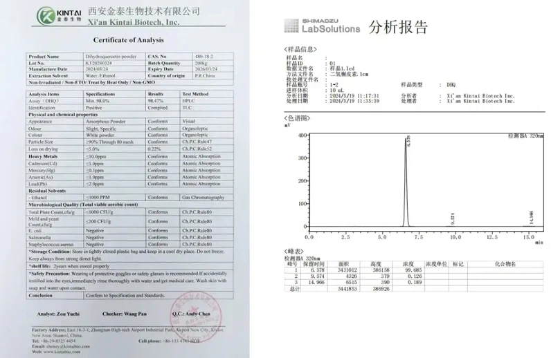 Douglas fir extract COA&HPLC Report Douglas fir extract COA&HPLC Report